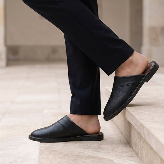 Aegina | Men's Leather Slip-On Slippers
