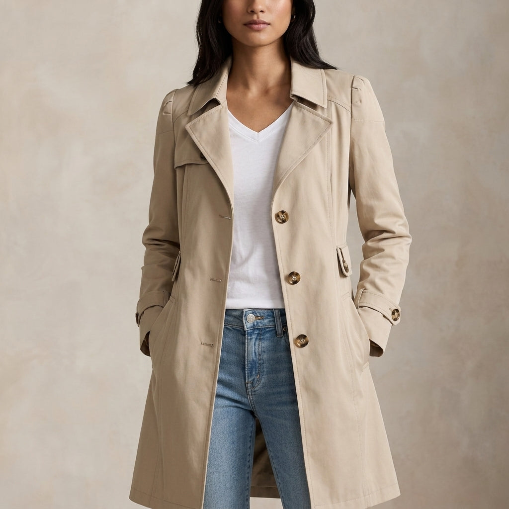 Adriana | Women's Lightweight Notched Collar Coat