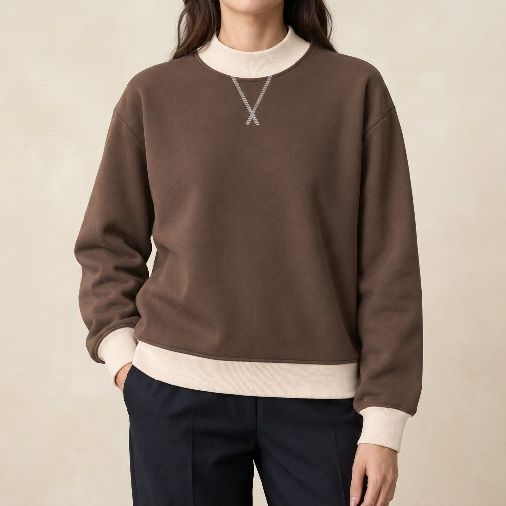 Amabella | Relaxed Cotton Blend Sweatshirt