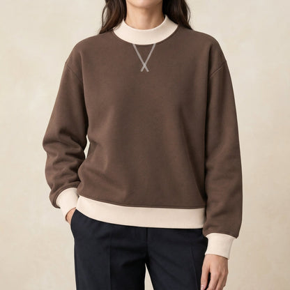 Amabella | Relaxed Cotton Blend Sweatshirt