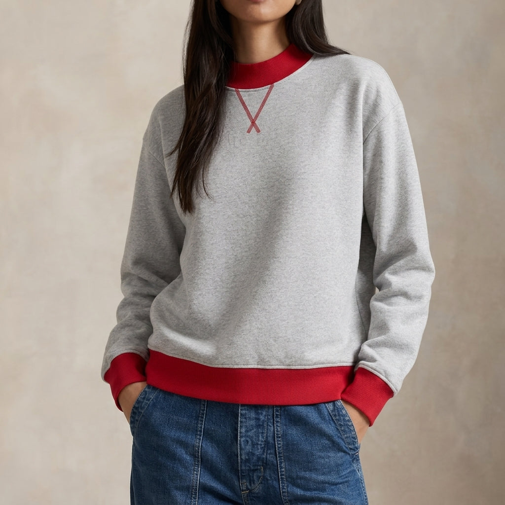 Amabella | Relaxed Cotton Blend Sweatshirt
