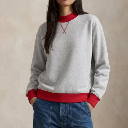 Amabella | Relaxed Cotton Blend Sweatshirt
