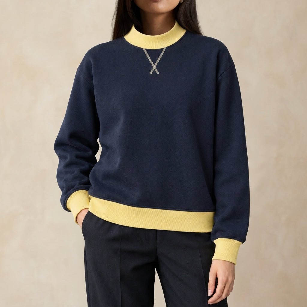 Amabella | Relaxed Cotton Blend Sweatshirt