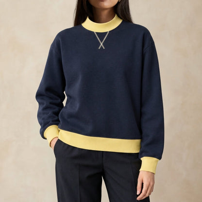 Amabella | Relaxed Cotton Blend Sweatshirt