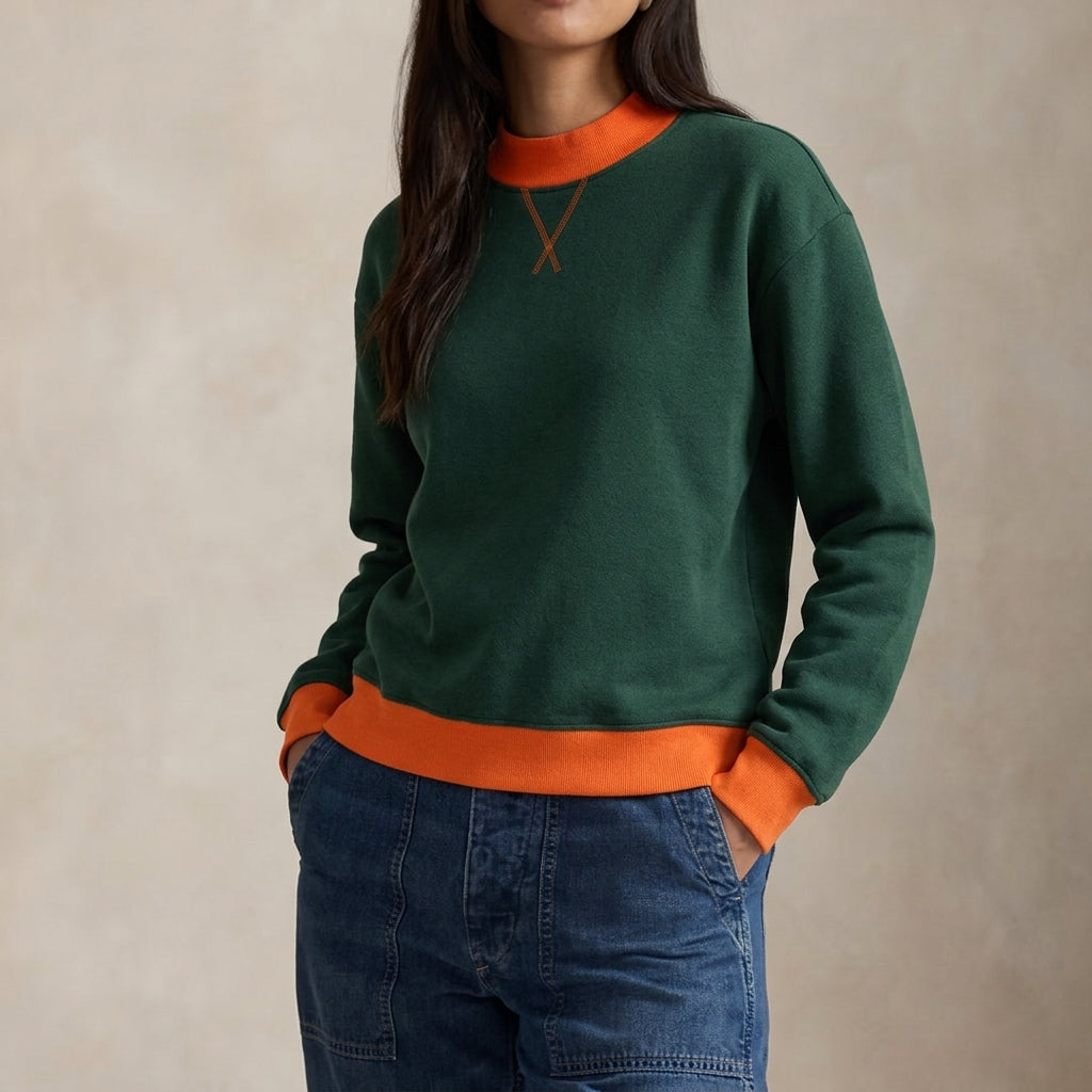 Amabella | Relaxed Cotton Blend Sweatshirt