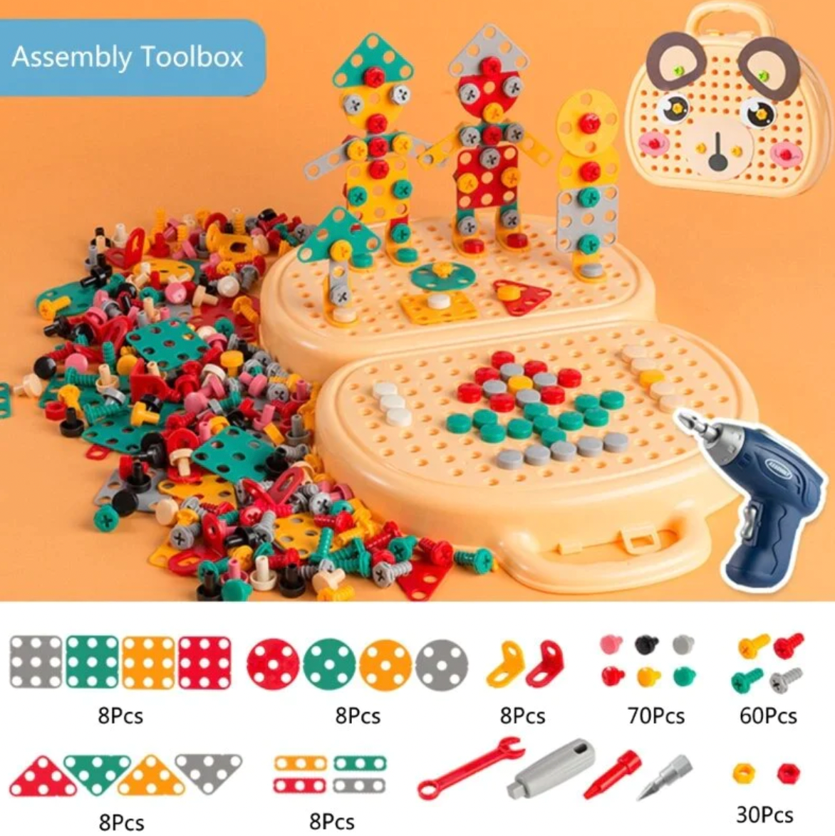 Children Electric Drill Puzzle Creativity Toolbox