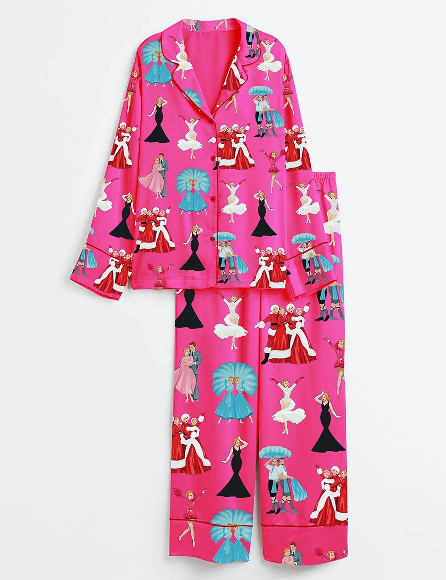 Women's Christmas Movie Satin Pajama Set