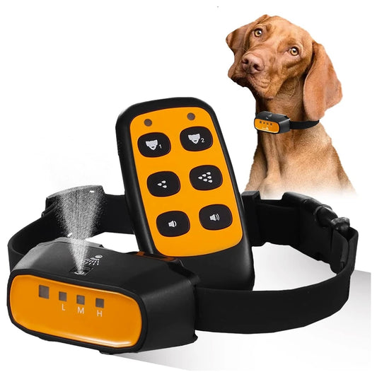 2-in-1 Citronella Spray Anti Bark Dog Training Collar - Auto & Remote Control Safe Humane Spray Dog Training Collar