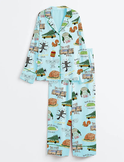 Men's It's A Beaut Clark Christmas Vacation Long Sleeve Satin Family Pajama Set