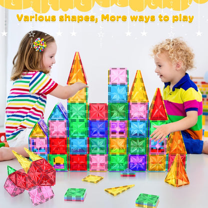 Magnetic Building Tiles - 64 Pcs or 119 Pcs - STEM Blocks