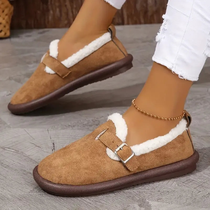 Women's Plush Round Toe Slip-On Flats