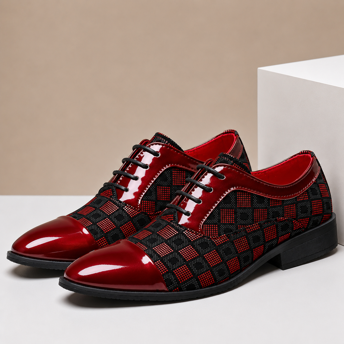 Valente | Men's Patterned Genuine Leather Shoes