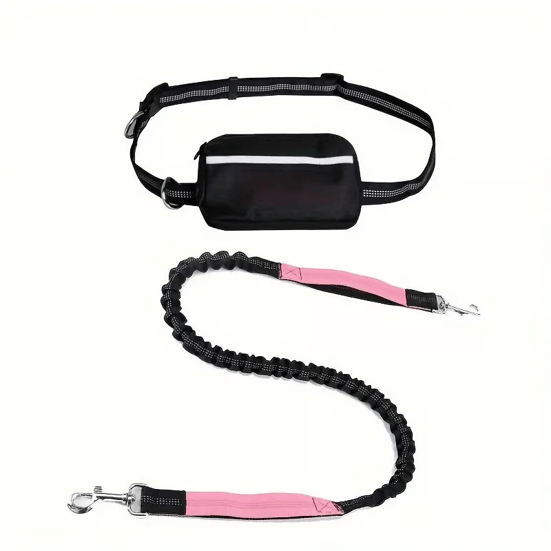 Hands-Free Dog Leash with Shock Absorbers and Storage Pouch
