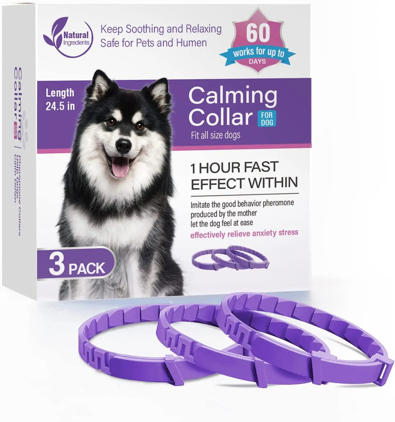 Calming Collars for dogs  - Adjustable and Waterproof Dog Anxiety Relief Collars