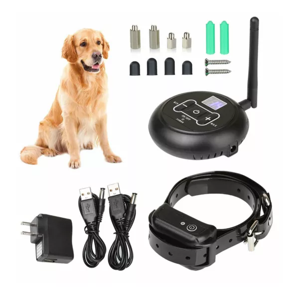 2-in-1 Wireless Dog Fence & Outdoor Training Collar, Dog Containment System