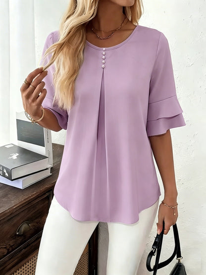 Women's Layered Ruffle Sleeve Blouse