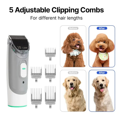 5-in-1 Pet Grooming Kit with Vacuum Suction: Perfect for Dogs, Cats