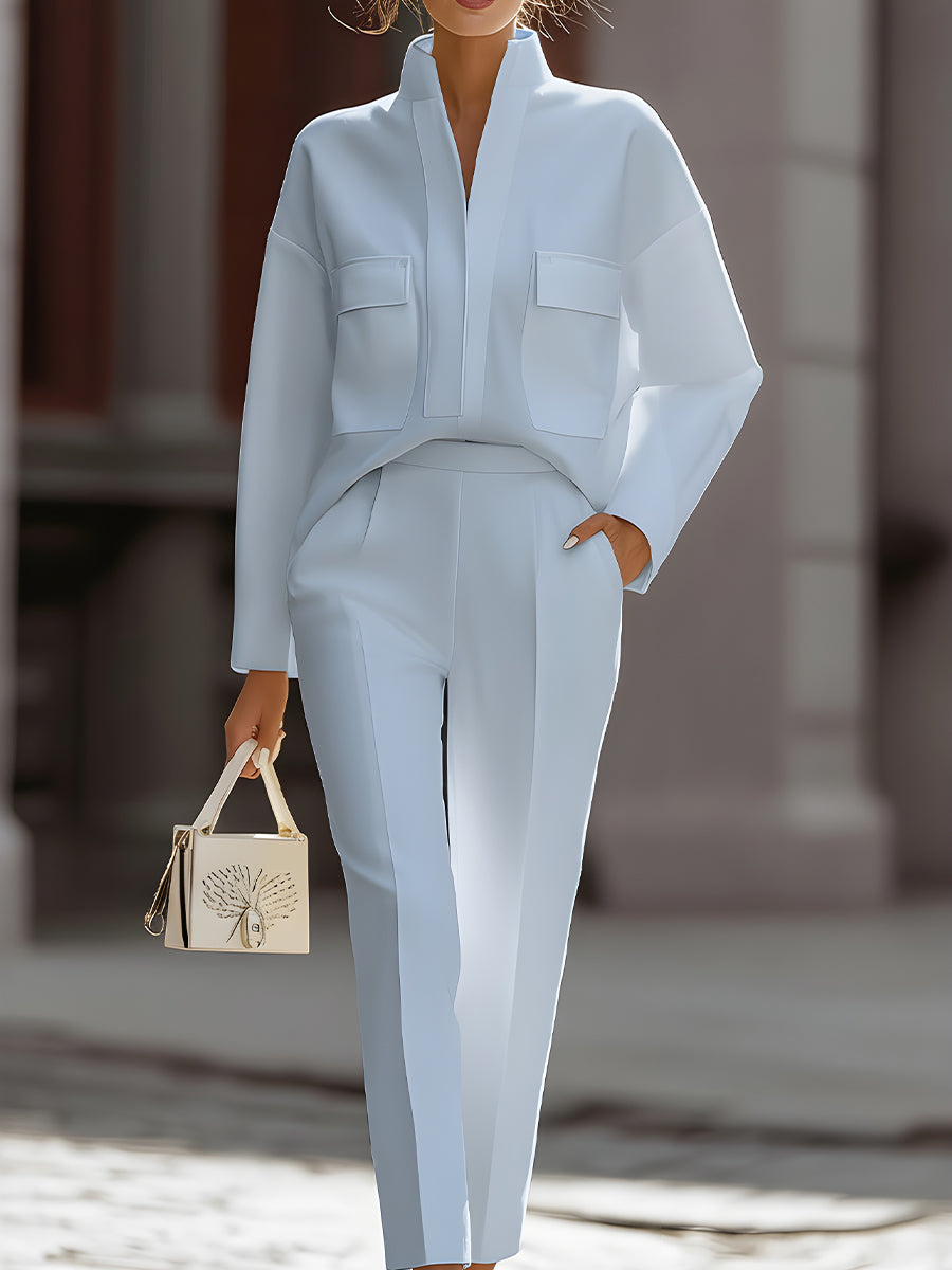 Margaux | Ivory Oversized Shirt & Trouser Set