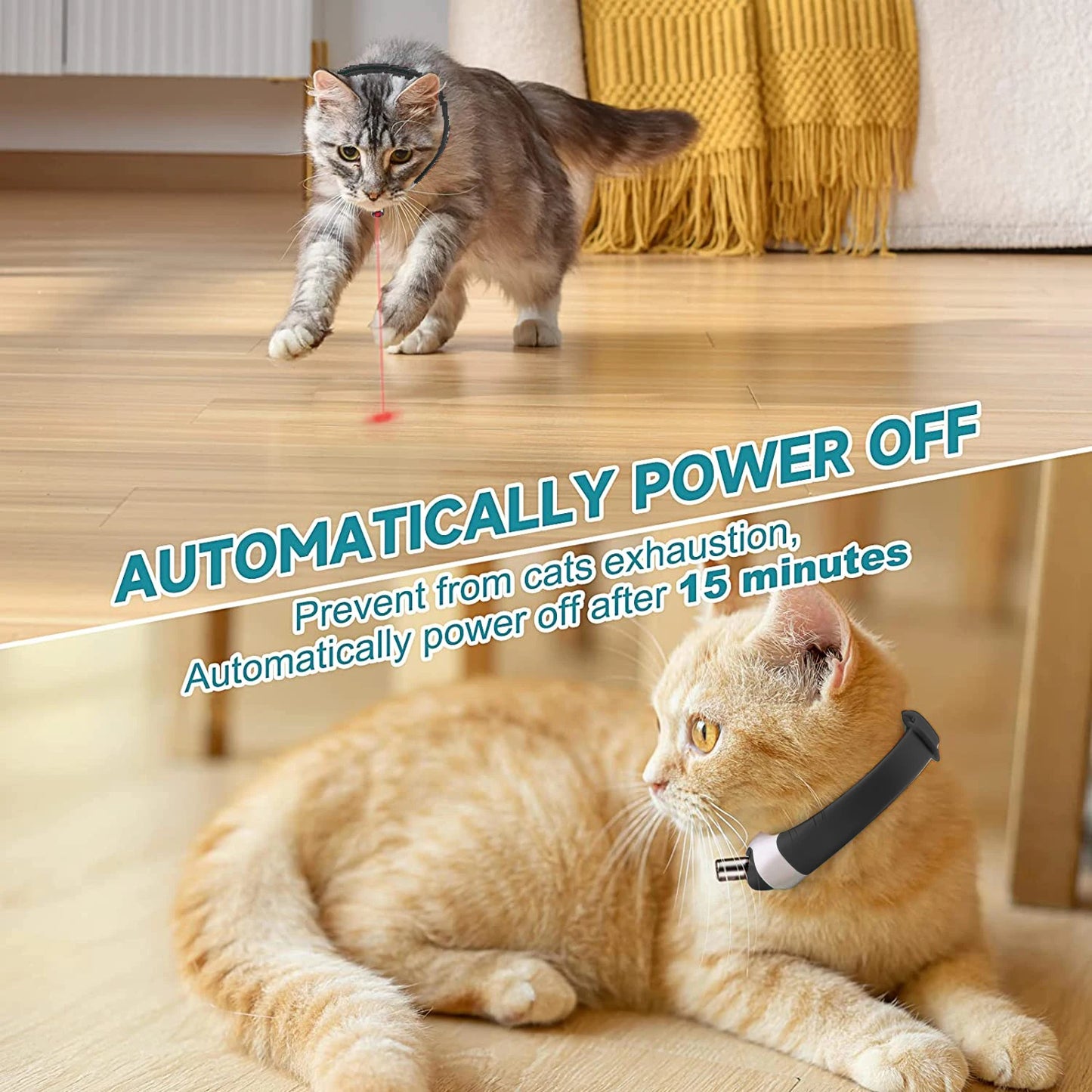 Electric Smart Amusing Collar for Kittens: Wearable USB Rechargeable Cat Laser Collar - Interactive Toy for Feline Fun!