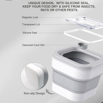 Portable Large Dog Food Storage Container with Sealing Lock, Scoop, And Transparent Lid