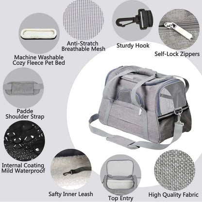 Airline-Approved Dog Carrier Backpack with Mesh Window: Portable Pet Transport Bag for Small Dogs