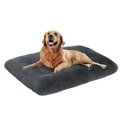 Cozy Long Plush Dog Bed: Square Mat with Soft Fleece for Cats and Puppies, Ideal Sofa Pad for Small to Large Dogs, Including Chihuahuas