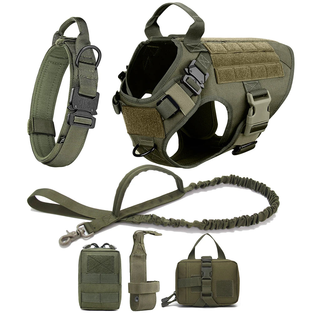 Dog Harness, Collar & Leash – k9 Tactical Working Dog Set