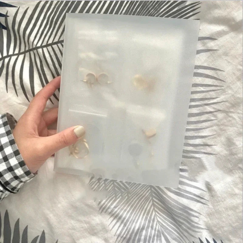 Simple Clear Jewellery Album Storage Bag, Transparent Jewelry Storage Book Set for Rings, Necklace, Bracelets, Stud, Earrings