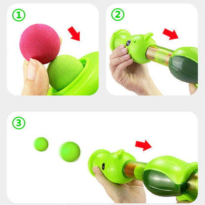 Cat Toy Fur Ball Pompom Launch Gun