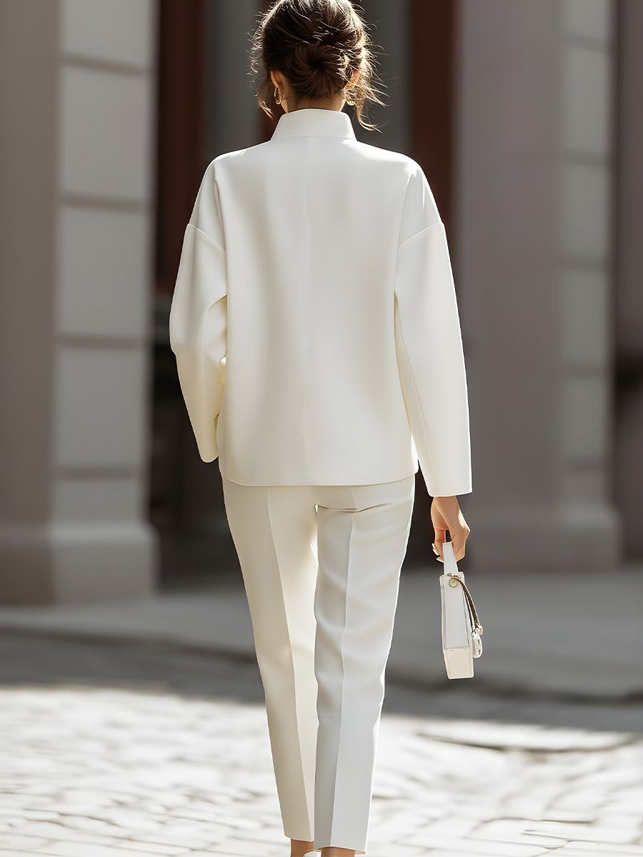 Margaux | Ivory Oversized Shirt & Trouser Set
