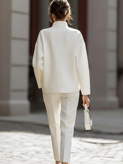 Margaux | Ivory Oversized Shirt & Trouser Set