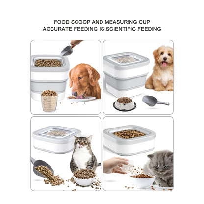 Portable Large Dog Food Storage Container with Sealing Lock, Scoop, And Transparent Lid