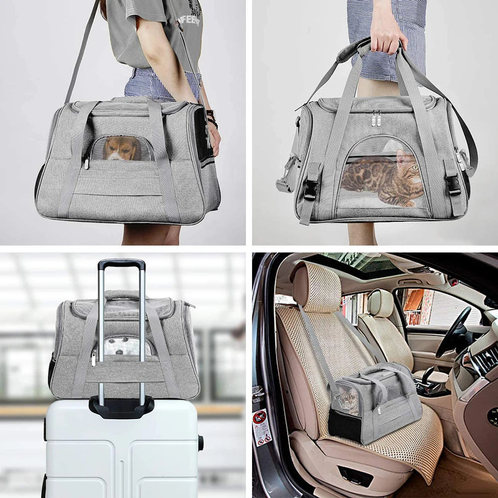 Airline-Approved Dog Carrier Backpack with Mesh Window: Portable Pet Transport Bag for Small Dogs