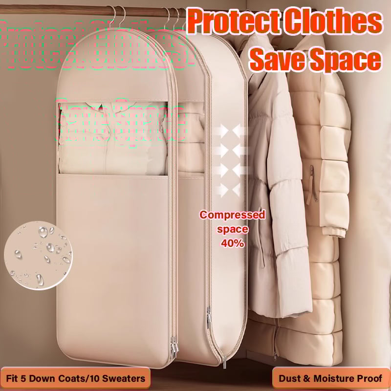 2025  Space Saving Hanging Garment Bag with Self Compression Zipper