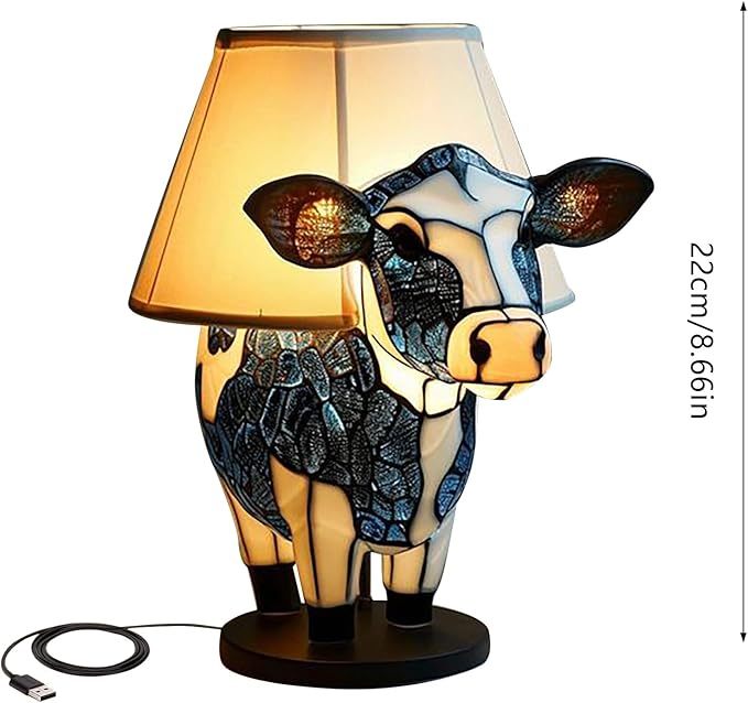 Animal Table Lamp Cow Decor