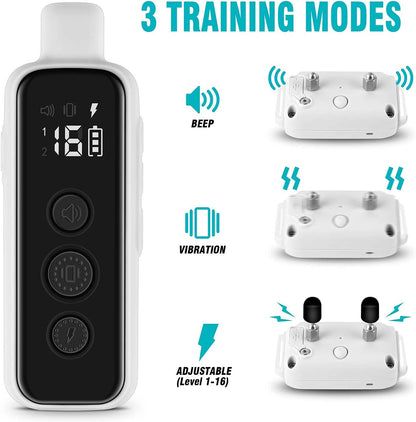 Shock Collar for Dogs - Waterproof Rechargeable Dog Electric Training Collar with Remote Control