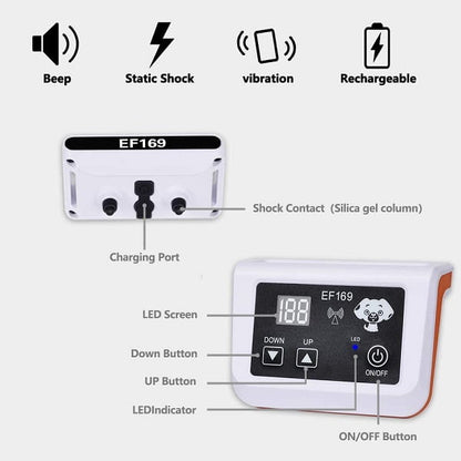 Wireless Electric Dog Fence Adjustable Range Dog Training Collar