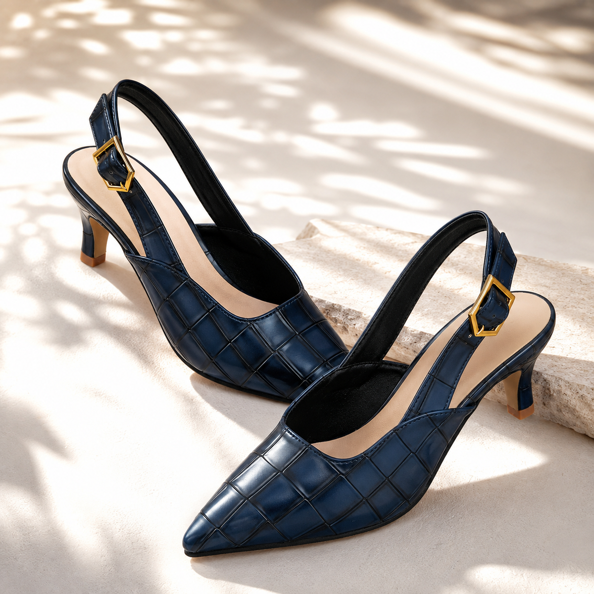 Lisbon | Women's Croc Slingback Kitten Heels