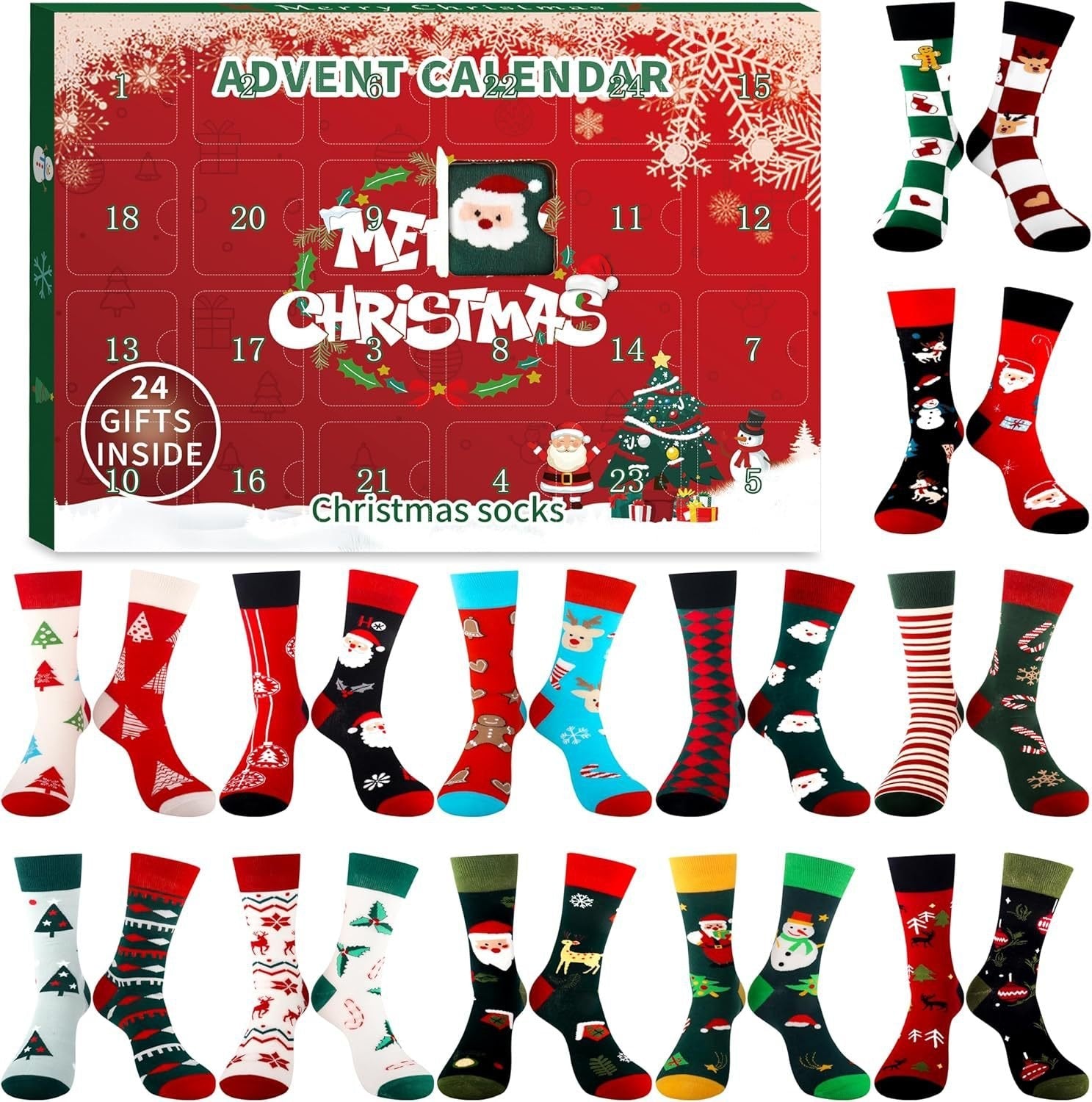 24 Pairs of Christmas Socks - Advent Calendar 2025