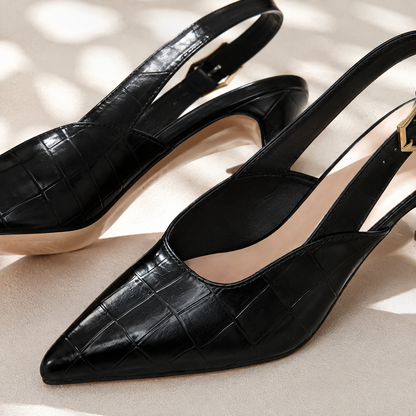 Lisbon | Women's Croc Slingback Kitten Heels