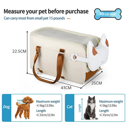 Portable Cat Dog Bed Travel Central Control Car Safety Pet Seat Transport Dog Carrier Protector for Small Dog