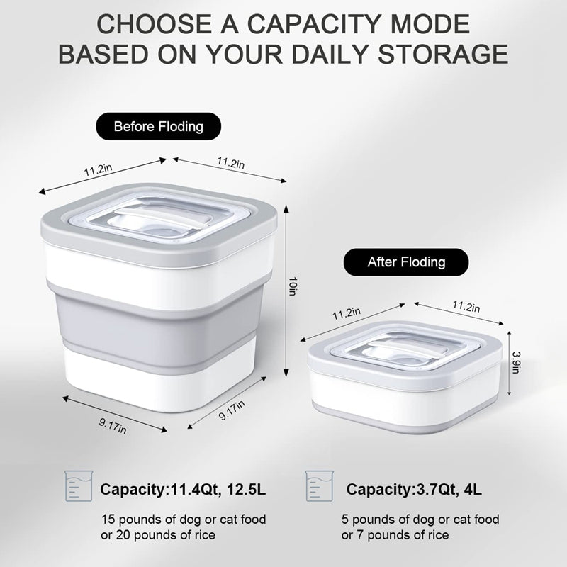 Portable Large Dog Food Storage Container with Sealing Lock, Scoop, And Transparent Lid