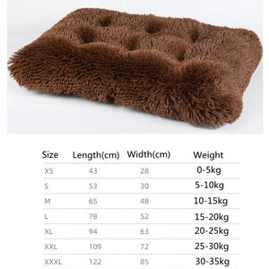 Cozy Long Plush Dog Bed: Square Mat with Soft Fleece for Cats and Puppies, Ideal Sofa Pad for Small to Large Dogs, Including Chihuahuas