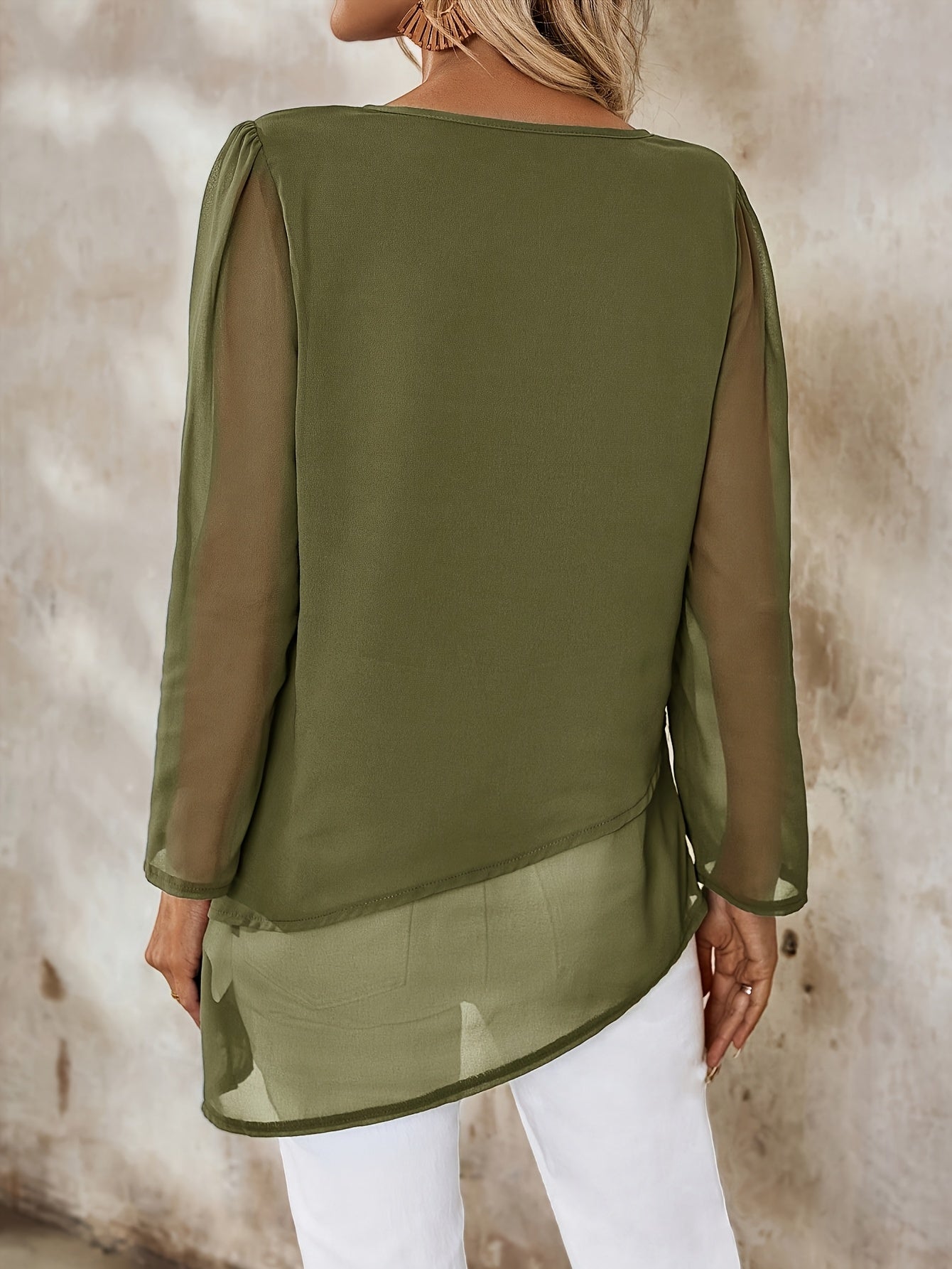 Women's Double-Layer Chiffon Blouse