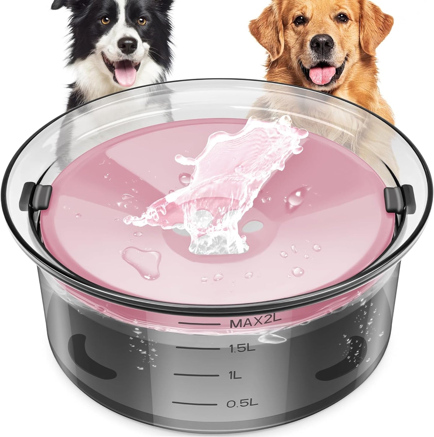 2L/70oz Dog Water Bowl - Large Capacity No Spill Pet Water Dispenser