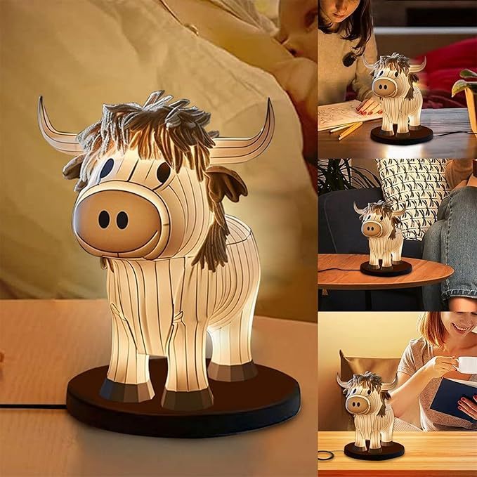 Animal Table Lamp Cow Decor