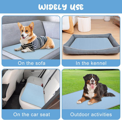 Washable Summer Dog Cooling Mat - Ice Silk, Self-Cooling Pad for Dogs & Cats