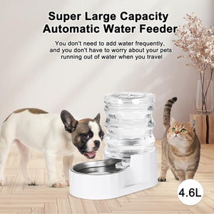 Stainless Steel Pet Waterer - Automatic BPA-Free Water Feeder, 8L Capacity with Two Caps & Filters