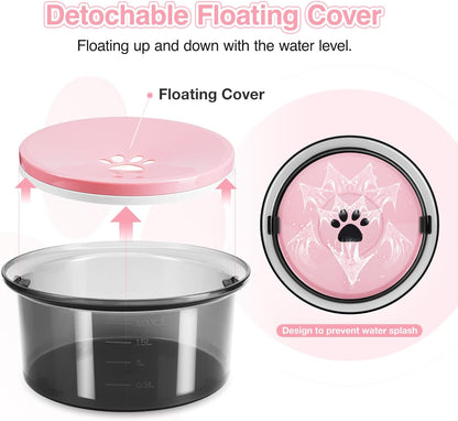 2L/70oz Dog Water Bowl - Large Capacity No Spill Pet Water Dispenser