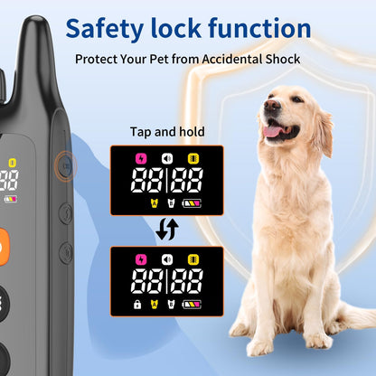 Dog Training Shock Collar - IP67 Waterproof Electric Dog Bark Collar with Remote